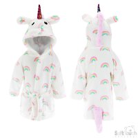 FBR30: Rainbow Unicorn Hooded Robe (6-18 Months)